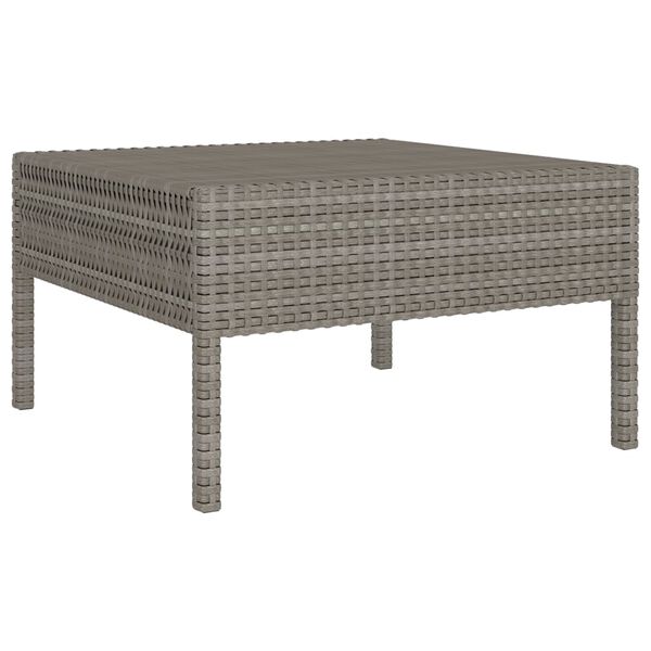 vidaXL Set de muebles de jardín 2 pzas y cojines ratán sintético gris