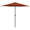 vidaXL Sombrilla de jard&iacute;n con palo de aluminio terracota 270x246 cm