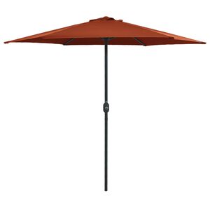 vidaXL Sombrilla de jard&iacute;n con palo de aluminio terracota 270x246 cm