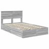 vidaXL Cama con almacenamiento con cabecera Gris Sonoma 120 x 200 cm