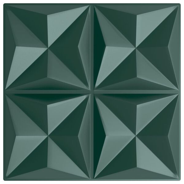 vidaXL Paneles de pared 12 uds XPS origami verde 50x50 cm 3 m²