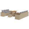 vidaXL Conjunto de sof&aacute; de jard&iacute;n 10 uds. Beige rat&aacute;n sint&eacute;tico