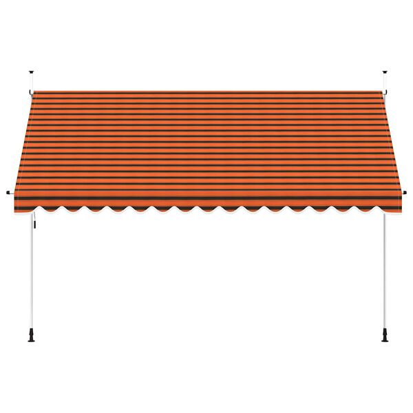 vidaXL Toldo manual retr&aacute;ctil naranja y marr&oacute;n 400 cm