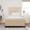 vidaXL Cama tipo Box Spring con colch&oacute;n Crema 120 x 190 cm tela