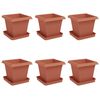 vidaXL Macetas 6 uds. Rojo Ladrillo Pl&aacute;stico