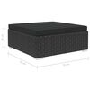 vidaXL Set muebles de jardín y cojines 8 piezas ratán sintético negro