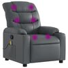 vidaXL Sill&oacute;n reclinable de masaje en piel sint&eacute;tica gris