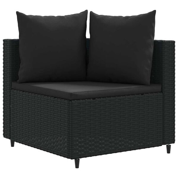 vidaXL Set de muebles de jardín 5 pzas y cojines ratán sintético negro