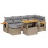 vidaXL Set sof&aacute;s de jard&iacute;n 7 piezas y cojines rat&aacute;n sint&eacute;tico beige