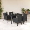 vidaXL Set de muebles jard&iacute;n 5 pzas con cojines rat&aacute;n sint&eacute;tico negro