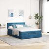 vidaXL Estructura de cama otomana con colch&oacute;n terciopelo azul oscuro