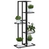 vidaXL Soporte de flores de 5 estantes de metal negro 43x22x98 cm