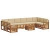 vidaXL Conjunto de sof&aacute;s de exterior 11 uds. Natural y Beige