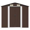 vidaXL Caseta de almacenamiento jard&iacute;n acero marr&oacute;n 204x132x186 cm