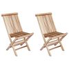 vidaXL Silla de jard&iacute;n plegable 2 uds. Natural Madera de teca maciza