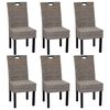 vidaXL Sillas de comedor 6 unidades rat&aacute;n kubu madera de mango