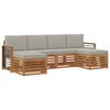 vidaXL Conjunto de sof&aacute;s de exterior 6 uds. Natural y Gris Claro