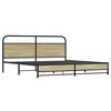 vidaXL Estructura de cama sin colchón metal roble Sonoma 183x213 cm