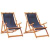 vidaXL Sillas plegables, 2 unidades, tela azul