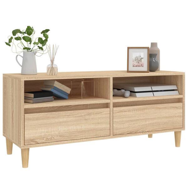 vidaXL Mueble de TV madera contrachapada roble Sonoma 100x34,5x44,5 cm