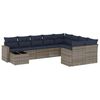 vidaXL Set de sof&aacute;s de jard&iacute;n 10 pzas con cojines rat&aacute;n sint&eacute;tico gris