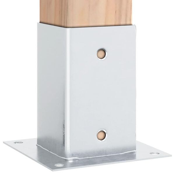 vidaXL Bases para postes cuadradas 12 uds. Plata 91x91 mm