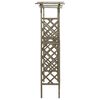 vidaXL Pérgola con puerta madera maciza de abeto gris 116x40x204 cm