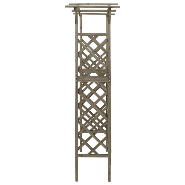 vidaXL Pérgola con puerta madera maciza de abeto gris 116x40x204 cm
