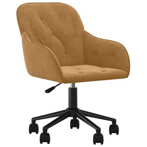 vidaXL Silla de oficina giratoria de terciopelo marr&oacute;n