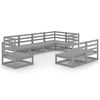 vidaXL Muebles de jard&iacute;n 8 piezas gris madera de pino maciza