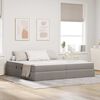 vidaXL Cama con almacenamiento y colch&oacute;n Taup&eacute; 200 x 200 cm Poli&eacute;ster