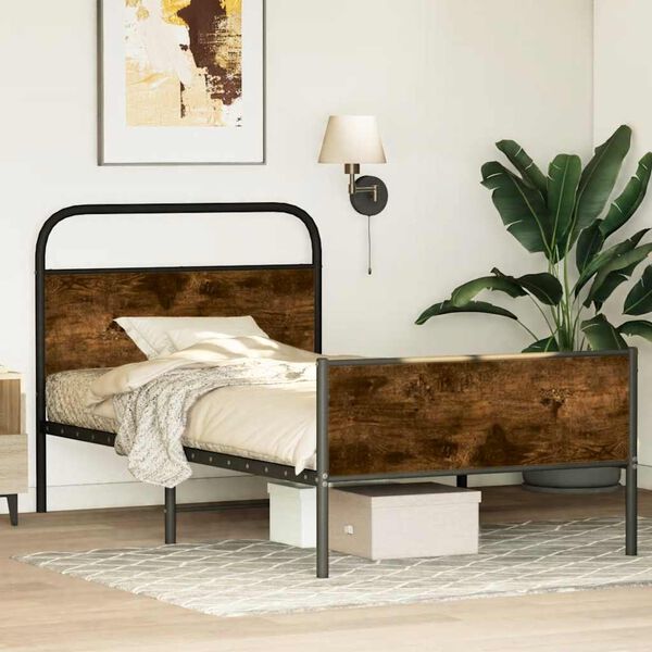 vidaXL Estructura de cama sin colch&oacute;n 100x190 cm madera roble Sonoma
