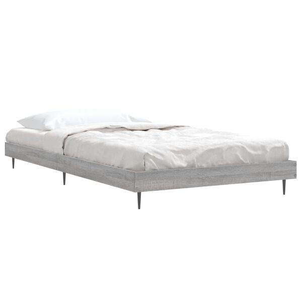 vidaXL Estructura de cama madera de ingenier&iacute;a gris Sonoma 100x200 cm