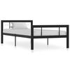 vidaXL Estructura de cama sin colch&oacute;n metal blanco y negro 100x200 cm