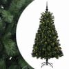 vidaXL &Aacute;rbol de Navidad artificial de ramas plegables con bolas 150 cm