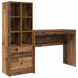 vidaXL Escritorio Madera vieja 145,5 x 40 x 127 cm 2 uds.