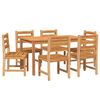 vidaXL Juego de comedor de jard&iacute;n 7 piezas madera maciza de teca