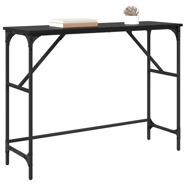 vidaXL Mesa Consola Roble Negro 100 x 32 x 75 cm Madera de ingenier&iacute;a