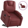 vidaXL Sill&oacute;n elevable el&eacute;ctrico cuero artificial rojo tinto