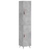 vidaXL Aparador de madera contrachapada gris hormig&oacute;n 34,5x34x180 cm