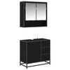 vidaXL Juego de muebles de ba&ntilde;o 2 uds. Roble Negro 65 x 33 x 60 cm