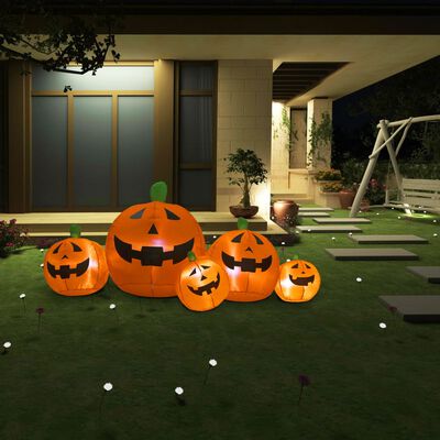 vidaXL Familia de calabaza inflable de Halloween con LED 1,8 m