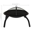 vidaXL Brasero y barbacoa 2 en 1 con atizador acero 56x56x49 cm