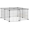 vidaXL Jaula para mascotas de 12 paneles puerta acero negro 70x70x35cm