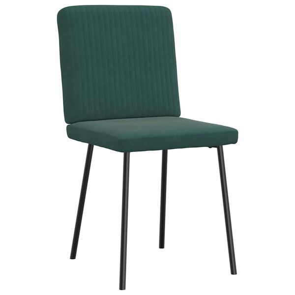 vidaXL Sillas de comedor 2 unidades terciopelo verde oscuro