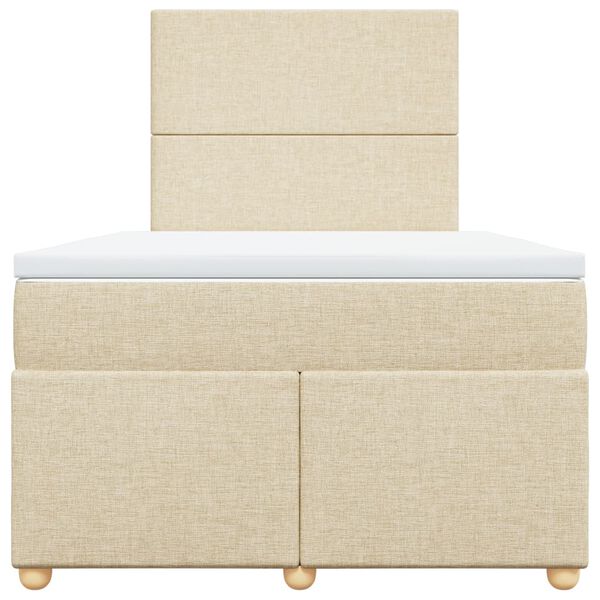 vidaXL Cama box spring con colch&oacute;n tela color crema 120x190 cm