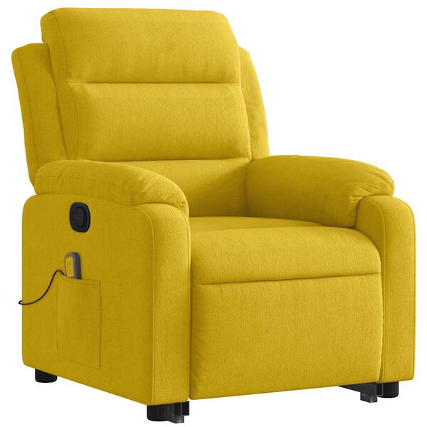 vidaXL Sill&oacute;n reclinable de masaje elevable terciopelo amarillo