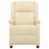 vidaXL Sill&oacute;n de masaje de cuero aut&eacute;ntico blanco crema
