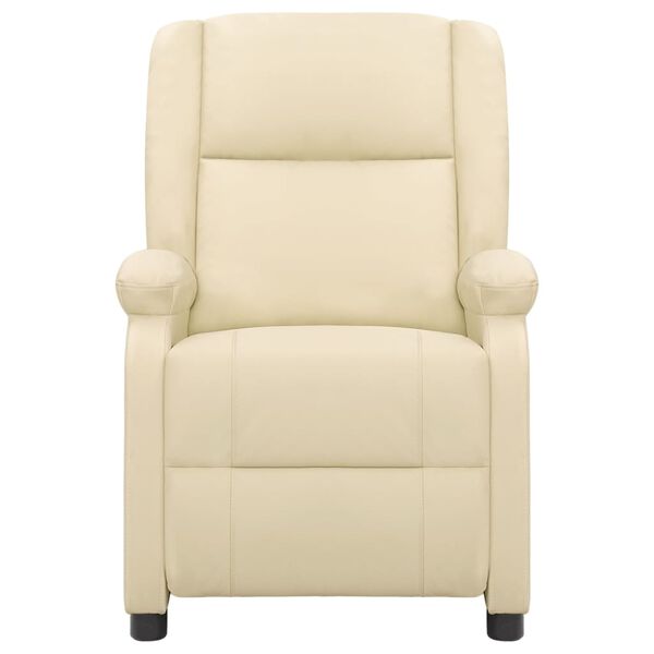 vidaXL Sill&oacute;n de masaje de cuero aut&eacute;ntico blanco crema