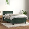 vidaXL Cama box spring con colch&oacute;n terciopelo verde oscuro 90x190 cm
